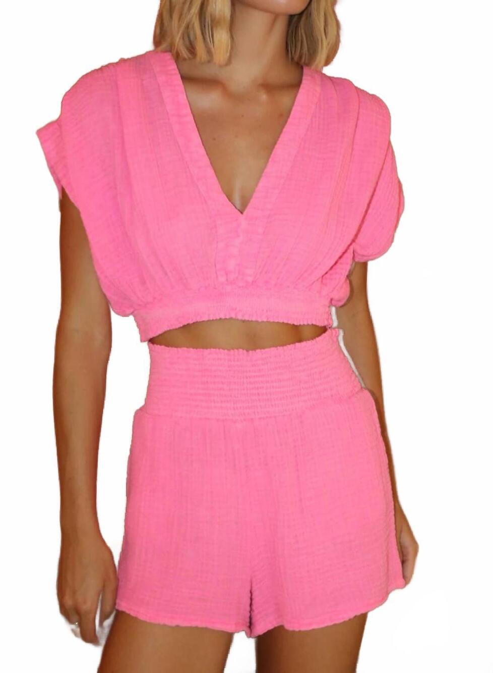 NEW FELICITE smock short in bubblegum